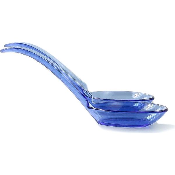 Tupperware Eleganzia Cinese Cucchiaio Da Zuppa Canapè (2) Cucchiaio Blu !Nuovo!-image