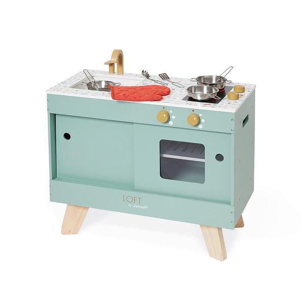 Cucina Da Gioco In Legno Janod - Loft Con Accessori E Guanto Da Forno-image