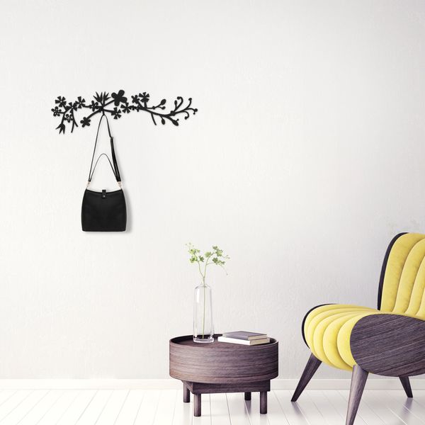 Wallity, Bahar- PYT1118, Nero, Portasciugamani E Gancio, 70 X 3 X 23 Cm, 100% Metallo-image