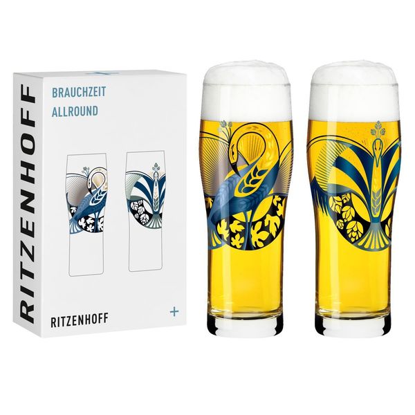 Ritzenhoff Allround-Glas 2Er-Set Brauchzeit 004, Petra Mohr, Kristallglas, 630 Ml, 3781004-image