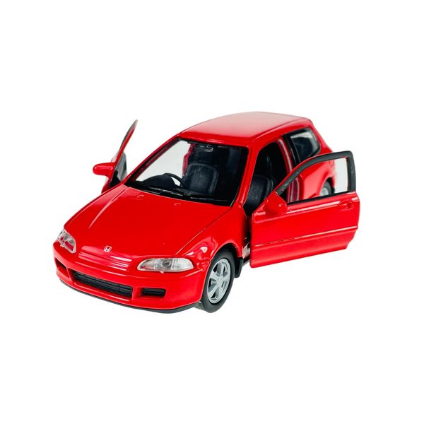 Welly 1992 Honda Civic V Rosso 1:34-1:39 Modello In Metallo Pressofuso Nuovo In Scatola 43813-image