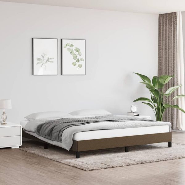 The Living Store Rete Marrone Scuro 160X200 Cm In Tessuto-image