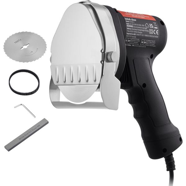 Vevor Coltello Elettrico Per Shawarma, 80 W, Coltello Per Kebab Turco, Affettatrice Commerciale In Acciaio Inox Per Gyro, Affettatrice Per Carne Doner Kebab Con 2 Lame, Diametro Lama 10 Cm-image