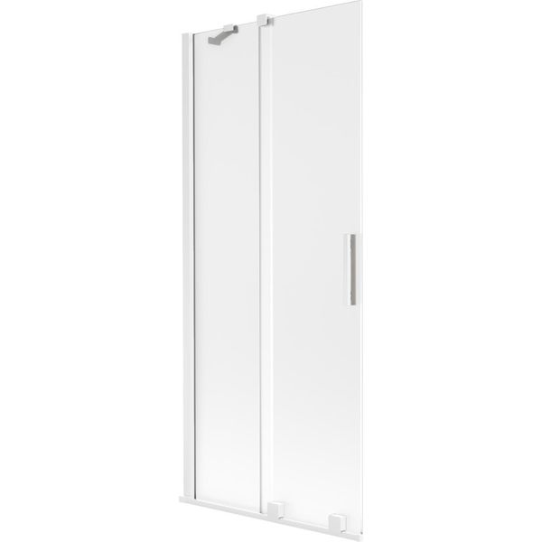 Mexen Velar Paravento Per Vasca Da Bagno A 2 Ante Scorrevoli 85 X 150 Cm, Smerigliato, Bianco - 896-085-000-31-20-image