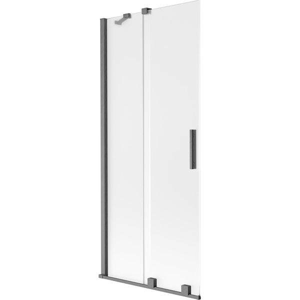 Mexen Velar Paratia Per Vasca Da Bagno A 2 Ante Scorrevoli 85 X 150 Cm, Brina, Grigio Fucile Spazzolato - 896-085-000-31-66-image