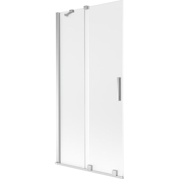 Mexen Velar Paravento Per Vasca Da Bagno A 2 Ante Scorrevoli 95 X 150 Cm, Brina, Cromo - 896-095-000-31-01-image