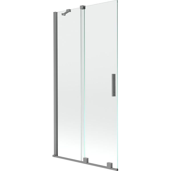 Mexen Velar Paratia Per Vasca Da Bagno A 2 Ante Scorrevoli 95 X 150 Cm, Trasparente, Metallo Canna Di Fucile - 896-095-000-01-95-image
