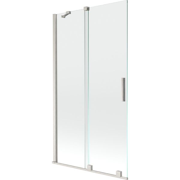 Mexen Velar Paratia Per Vasca Da Bagno 2-Ante Scorrevole 100 X 150 Cm, Trasparente, Nichel Spazzolato - 896-100-000-01-97-image