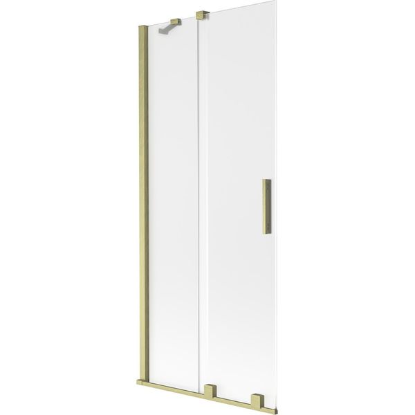 Mexen Velar Paratia Per Vasca Da Bagno 2 Ante Scorrevoli 85 X 150 Cm, Smerigliato, Oro Spazzolato - 896-085-000-31-55-image