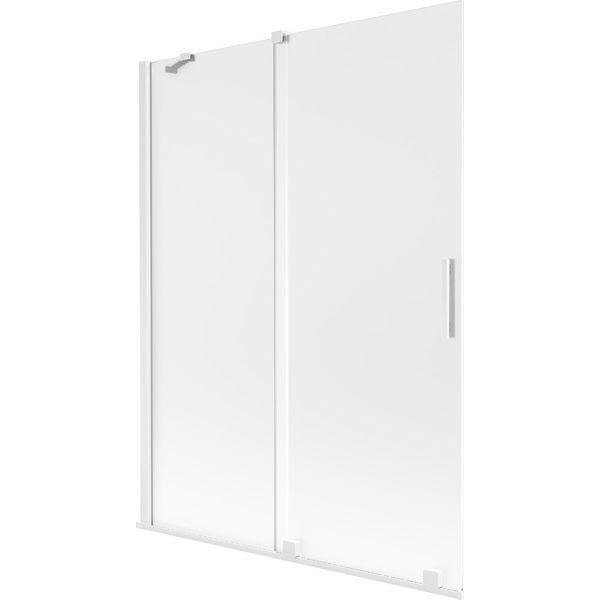Mexen Velar Paravento Per Vasca Da 2 Ante Scorrevoli 130 X 150 Cm, Brina, Bianco - 896-130-000-31-20-image