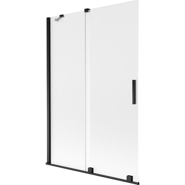 Mexen Velar Paratia Per Vasca Da Bagno A 2 Ante Scorrevoli 120 X 150 Cm, Smerigliato, Nero - 896-120-000-31-70-image