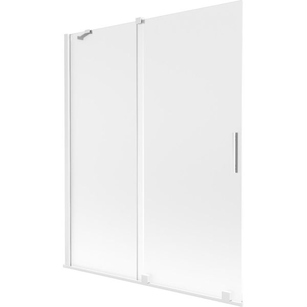 Mexen Velar Paravento Per Vasca Da Bagno 2 Ante Scorrevoli 140 X 150 Cm, Brina, Bianco - 896-140-000-31-20-image