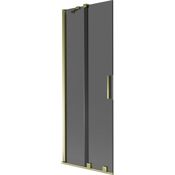 Mexen Velar Paratia Per Vasca Da Bagno A 2 Ante Scorrevole 70 X 150 Cm, Grafite, Oro - 896-070-000-41-50-image