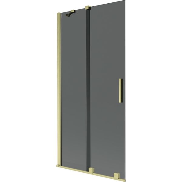 Mexen Velar Paratia Per Vasca Da Bagno A 2 Ante Scorrevoli 90 X 150 Cm, Grafite, Oro Spazzolato - 896-090-000-41-55-image