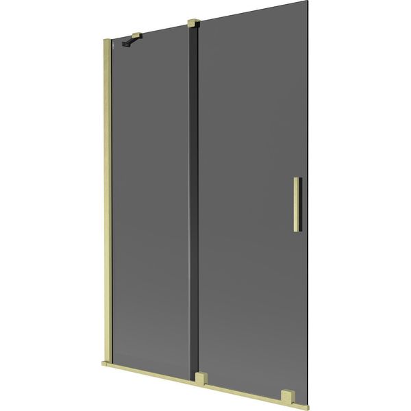 Mexen Velar Paratia Per Vasca Da Bagno A 2 Ante Scorrevoli 120 X 150 Cm, Grafite, Oro Spazzolato - 896-120-000-41-55-image