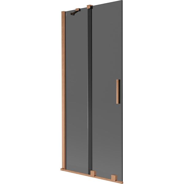 Mexen Velar Paratia Per Vasca Da Bagno A 2 Ante Scorrevoli 85 X 150 Cm, Grafite, Rame Spazzolato - 896-085-000-41-65-image