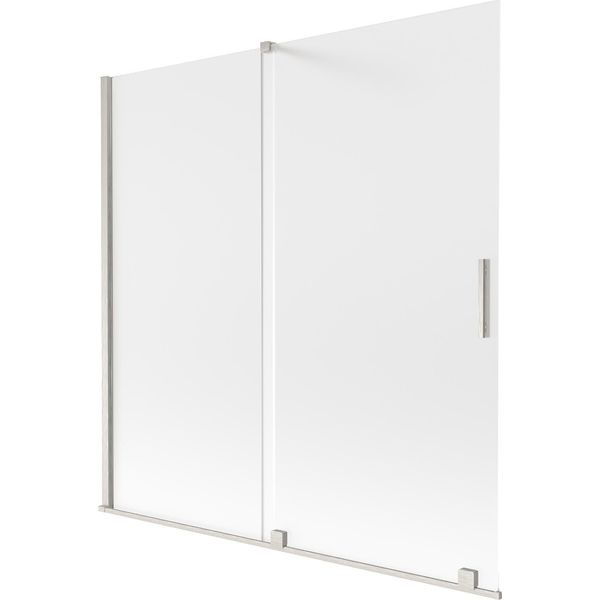 Mexen Velar Paravento Doccia 2 Ante Scorrevoli 160 X 150 Cm, Brina, Nichel Spazzolato - 896-160-000-31-97-image