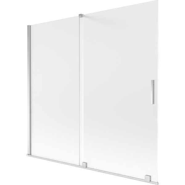 Mexen Velar Paratia Per Vasca Da Bagno A 2 Ante Scorrevoli 170 X 150 Cm, Smerigliato, Cromo - 896-170-000-31-01-image