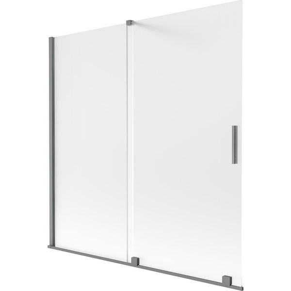 Mexen Velar Paratia Per Vasca Da Bagno Scorrevole A 2 Ante 160 X 150 Cm, Brina, Gun Metal - 896-160-000-31-95-image