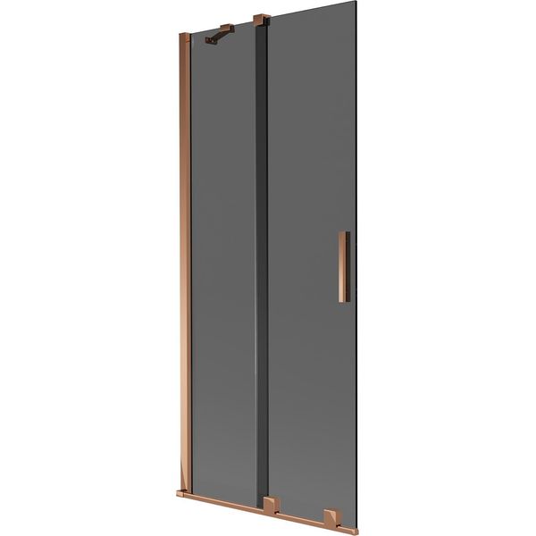 Mexen Velar Paratia Per Vasca Da Bagno A 2 Ante Scorrevoli 85 X 150 Cm, Grafite, Oro Rosa - 896-085-000-41-60-image