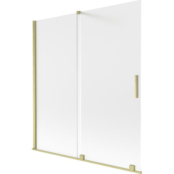Mexen Velar Paratia Per Vasca Da Bagno Scorrevole A 2 Ante 150 X 150 Cm, Brina, Oro Spazzolato - 896-150-000-31-55-image