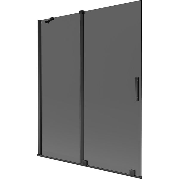 Mexen Velar Paratia Vasca Da Bagno A 2 Ante Scorrevole 140 X 150 Cm, Grafite, Nero - 896-140-000-41-70-image