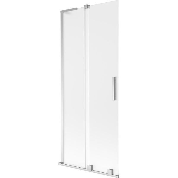Mexen Velar L Paratia Per Vasca Da Bagno Scorrevole A 2 Ante 80 X 150 Cm, Smerigliato, Cromo - 896-080-003-31-01-image