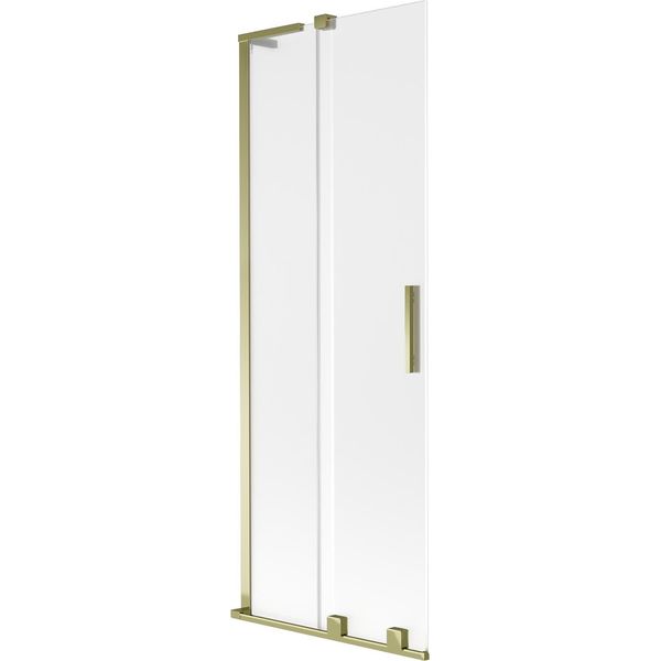 Mexen Velar L Paratia Vasca Da Bagno Scorrevole A 2 Ante 75 X 150 Cm, Ghiacciato, Dorato - 896-075-003-31-50-image