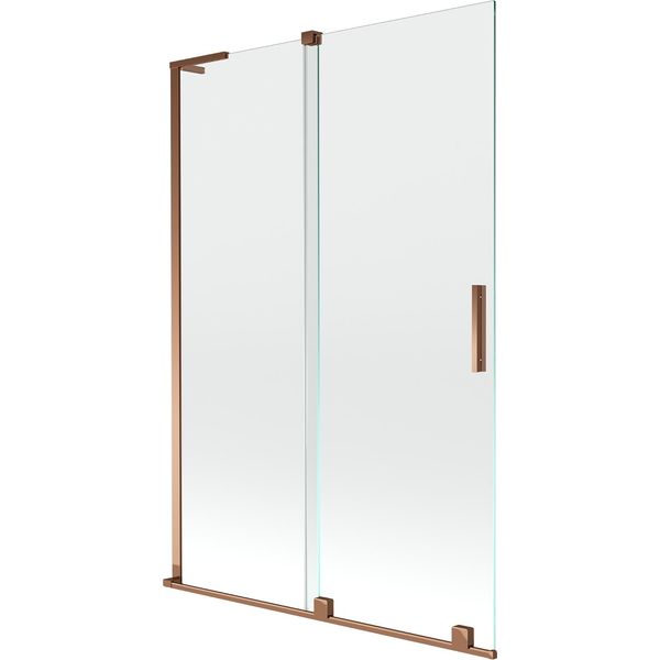 Mexen Velar L Paratia Da Bagno 2-Ante Scorrevole 120 X 150 Cm, Trasparente, Oro Rosa - 896-120-003-01-60-image