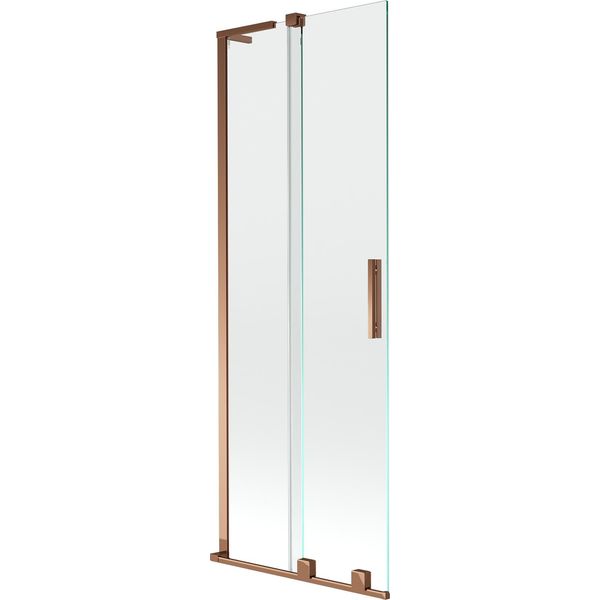 Mexen Velar L Paratia Da Vasca 2 Ante Scorrevoli 70 X 150 Cm, Trasparente, Oro Rosa - 896-070-003-01-60-image