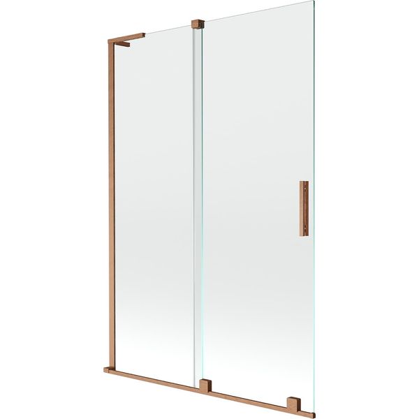 Mexen Velar L Paratia Doccia A 2 Ante Scorrevoli 120 X 150 Cm, Trasparente, Rame Spazzolato - 896-120-003-01-65-image