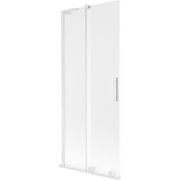 Mexen Velar L Paravento Da Bagno Con 2 Ante Scorrevoli 80 X 150 Cm, Brina, Bianco - 896-080-003-31-20-image