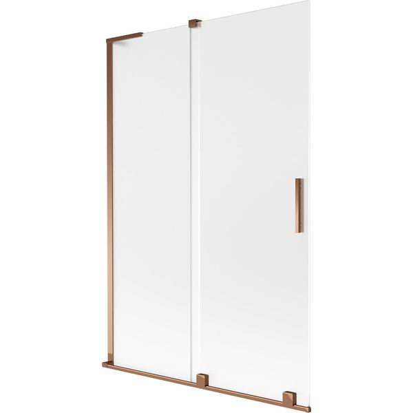 Mexen Velar L Paratia Per Vasca Da Bagno Scorrevole A 2 Ante 120 X 150 Cm, Opaco, Oro Rosa - 896-120-003-31-60-image
