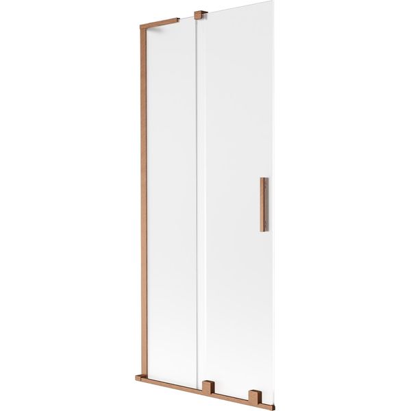 Mexen Velar L Paratia Per Vasca Da Bagno 2 Ante Scorrevoli 80 X 150 Cm, Brina, Rame Spazzolato - 896-080-003-31-65-image