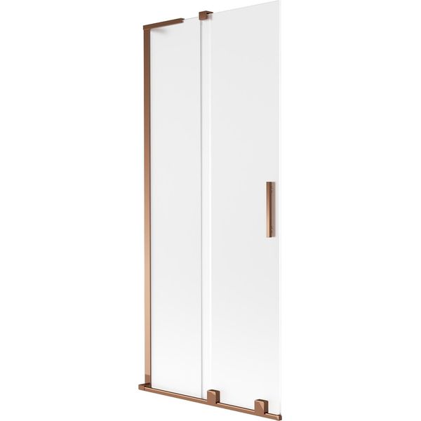 Mexen Velar L Paratia Per Vasca Da Bagno A 2 Ante Scorrevoli 85 X 150 Cm, Smerigliato, Oro Rosa - 896-085-003-31-60-image