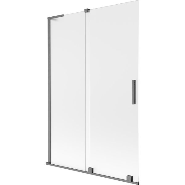 Mexen Velar L Paratia Per Vasca Scorrevole A 2 Ante 120 X 150 Cm, Ghiaccio, Grigio Canna Di Fucile Spazzolato-image