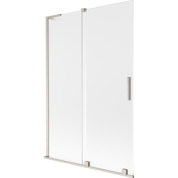 Mexen Velar L Paratia Per Vasca Da Bagno A 2 Ante Scorrevoli 120 X 150 Cm, Brina, Nichel Spazzolato - 896-120-003-31-97-image