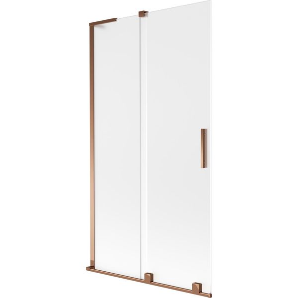 Mexen Velar L Paravento Vasca Da Bagno 2 Ante Scorrevoli 100 X 150 Cm, Brina, Oro Rosa - 896-100-003-31-60-image