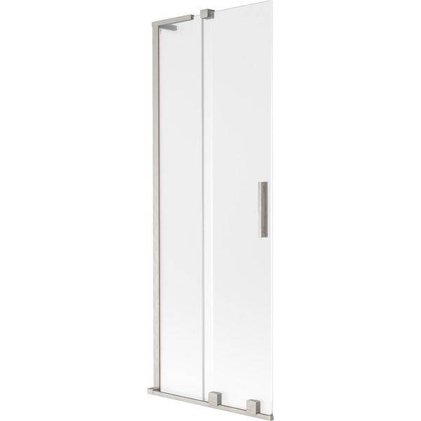 Mexen Velar L Paratia Per Vasca Da Bagno 2-Ante Scorrevole 75 X 150 Cm, Brina, Nichel Spazzolato - 896-075-003-31-97-image
