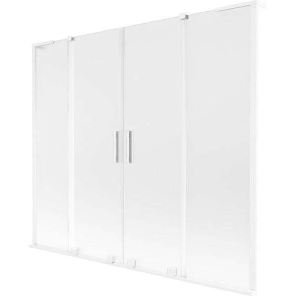 Mexen Velar L Duo Paratia Vasca 2-Ante Scorrevoli 180 X 150 Cm, Brina, Bianco - 896-180-003-32-20-image