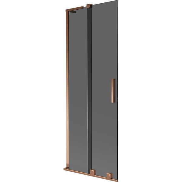 Mexen Velar L Paratia Da Vasca 2 Antine Scorrevoli 75 X 150 Cm, Grafite, Oro Rosa - 896-075-003-41-60-image
