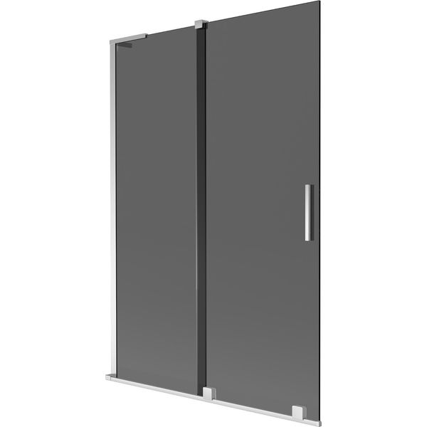 Mexen Velar L Paratia Da Vasca Da Bagno A 2 Ante Scorrevole 120 X 150 Cm, Grafite, Cromo - 896-120-003-41-01-image