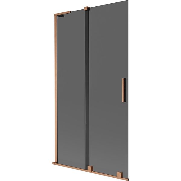 Mexen Velar L Paratia Per Vasca Da Bagno A 2 Ante Scorrevoli 100 X 150 Cm, Grafite, Rame Spazzolato - 896-100-003-41-65-image