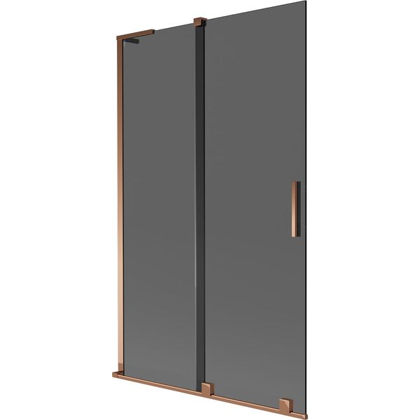 Mexen Velar L Paratia Per Vasca Da Bagno 2 Ante Scorrevoli 110 X 150 Cm, Grafite, Oro Rosa - 896-110-003-41-60-image