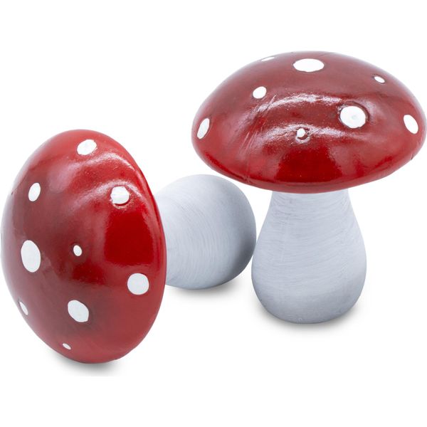 1.05 Sgabello In Ceramica Con Tetto Smaltato - Set Di 2 / Circa 13 X 12 Cm Ciascuno - Fungo Decorativo (Piccolo / Set Di 2)-image