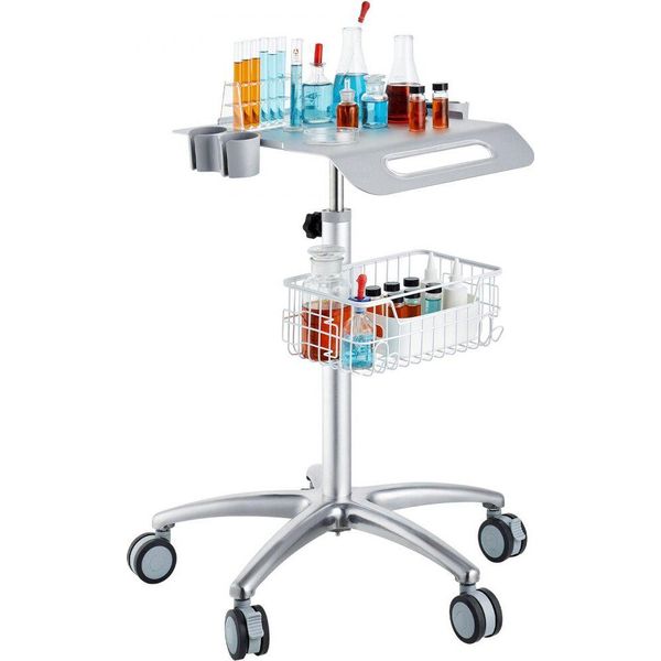 Carrello Mobile - Carrello Medico Regolabile Con Cestino Portaoggetti-image