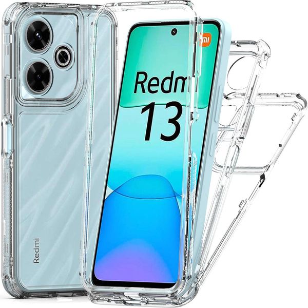 Custodia Trasparente Per Xiaomi Redmi 13 4G, Tpu Antiurto E Pc Ibrido Custodia Trasparente-image