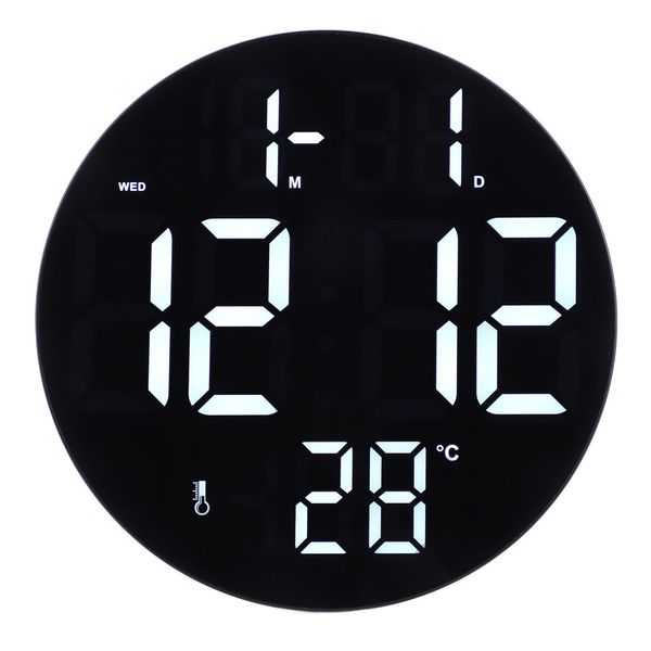 Orologio Da Parete Digitale Rotondo, Orologio Da Parete Digitale, Orologio Digitale Montato A Parete, Orologio Da Parete A Led, Orologio Digitale Moderno A Led, Orologio Da Bagno-image
