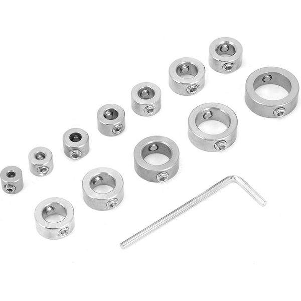 Set Di Collari Per Bit Di Arresto Di Profondità, Anello Di Limitazione Della Foratura Mandrino Per Albero A Tasselli, Collare Di Arresto Di Profondità Del Bit Di Foratura, Anello Di Limitazione Della Foratura, Collare Di Arresto Di Profondità In Acciaio Inossidabile-image