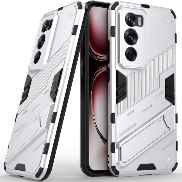 Custodia Per Oppo Reno12 Pro Custodia Protettiva Ibrida In Pc Tpu Antiurto Con Funzione Di Stand Arancione-image
